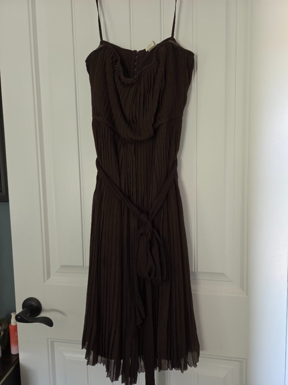 JCrew silk dress in chocolate